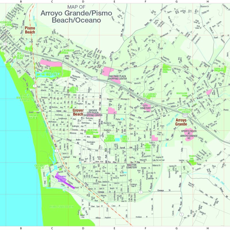 Arroyo Grande Pismo Oceano by mapsandlocations.com