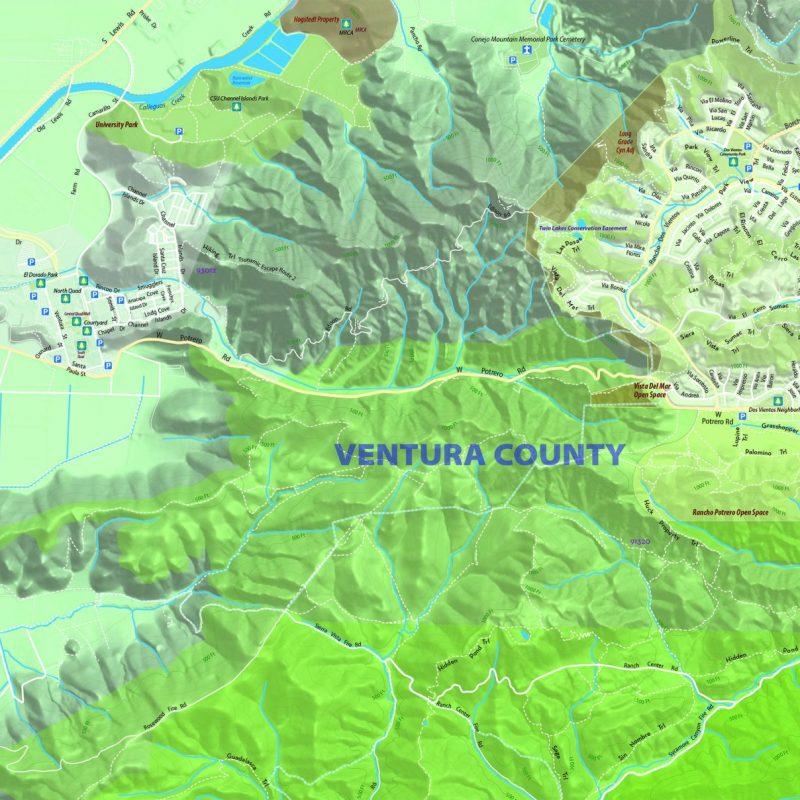 Ventura County map by mapsandlocations.com
