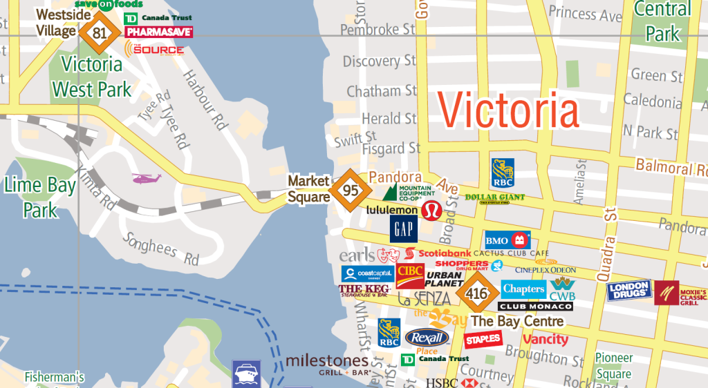Victoria Real Estate Map by mapsandlocations.com