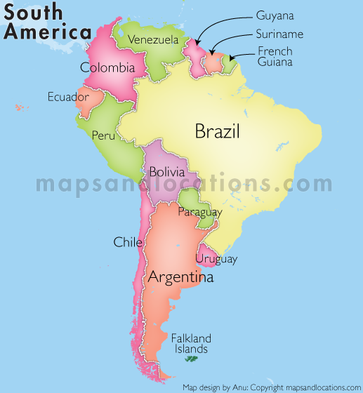 Map of South America